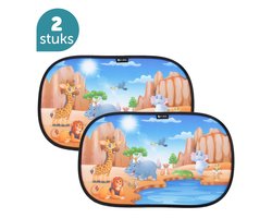 ForDig Zonnescherm Auto Waterpoel (2 Stuks) - Extra Donker - Zonwering UV Protectie voor Auto Zijruit – Zonwering Auto – Zonder zuignappen – 80 GSM – 51 x 31 CM