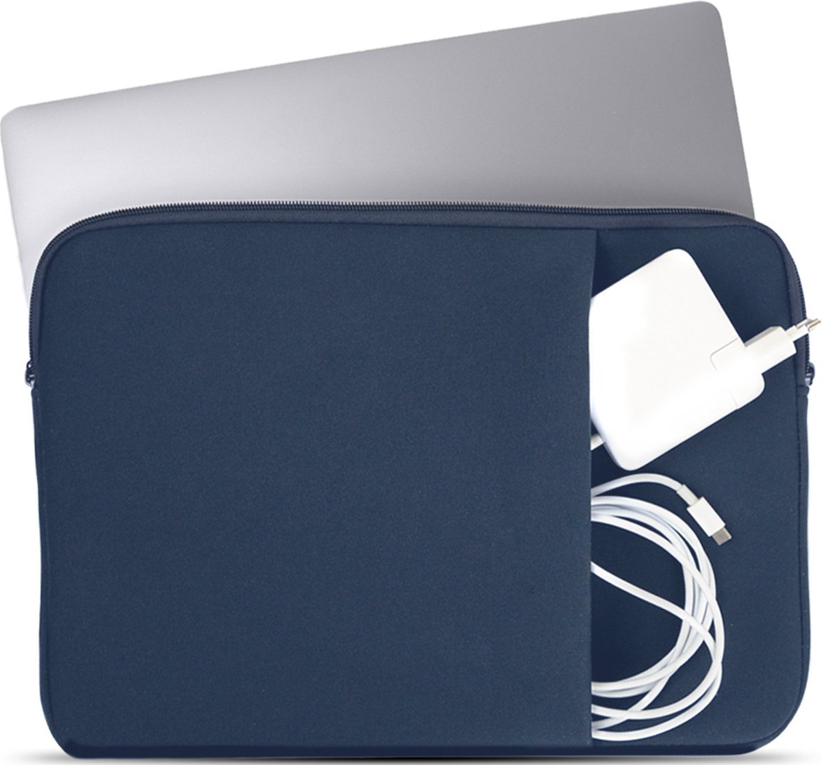 Coverzs Laptophoes 14 inch & 15 6 inch (donkerblauw) - Laptoptas dames / heren geschikt voor o.a. 15 6 inch laptop en 14 Inch laptop - Macbook hoes met ritssluiting - waterafstotende hoes