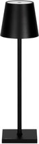 Mini Oplaadbare Tafellamp - Tafellamp Slaapkamer En Woonkamer - Draadloze Tafellamp Voor Binnen en Buiten - Draadloze Tafellamp op Batterijen- Tafellamp Oplaadbaar - Tafellamp Zwart - 26cm