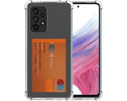 Smartphonica Telefoonhoesje Geschikt voor Samsung Galaxy A53 5G met Pasjeshouder Doorzichtig Siliconen - Transparant TPU Shockproof Backcover Case with Card Slot geschikt voor Samsung Galaxy A53 5G