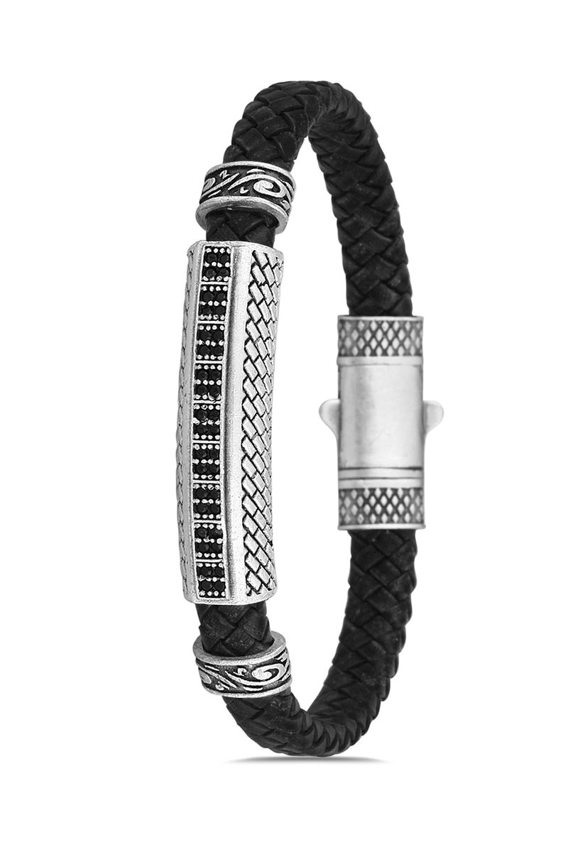 Concept Cheetah - Vigilians uniek design - exclusieve heren armband - armbandje mannen - leder - leer - metaal - hoogwaardige coating - cadeau tip - 19.5 cm - verstelbaar - vaderdag kado tip