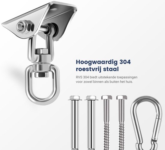 Hoogwaardige 304 roestvrij stalen plafondhaak met schroeven.