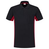 Tricorp Poloshirt Bi-Color - Workwear - 202002 - Navy-Rood - maat XS