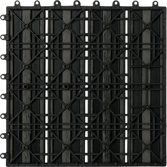 Ecd Germany Wpc Patio Tegels 30x30cm 33er Spar Set Für 3m² Donkerbruin