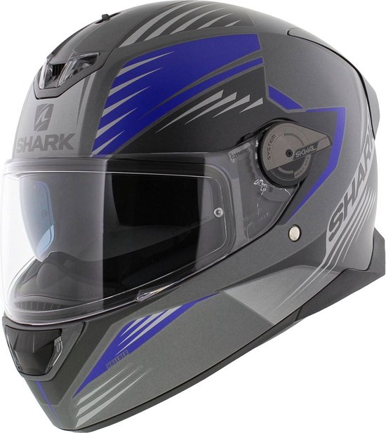 SHARK Skwal 2 Hallder integraalhelm + bivakmuts - Antraciet blauw