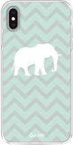 Casetastic Apple iPhone XS Max Hoesje - Softcover Hoesje met Design - Elephant Chevron Pattern Print