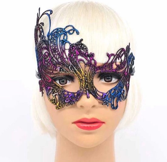 Akyol - Kant Masker gekleurd - Masker Voor Carnaval - brazilie carnaval -  Halloween... | bol.com