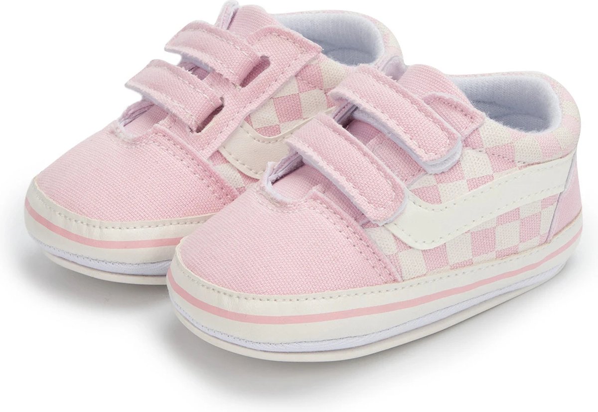 Baby schoentjes - babysneakers van Completebabyuitzet - klittenband met veter - Schoenmaat 20-21 - 12-18 maanden - (13cm) - roze