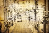 Fotobehang - Vlies Behang - Vintage Lissabon - 254 x 184 cm