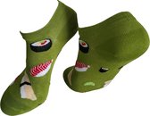 Verjaardags cadeau - Sushi sokken – sneaker sokken - vrolijke sokken - valentijn cadeau –wasabi - lage sokken - grappige sokken - leuke dames en heren sokken - moederdag - vaderdag - Socks waar je Happy van wordt - Maat 37-44