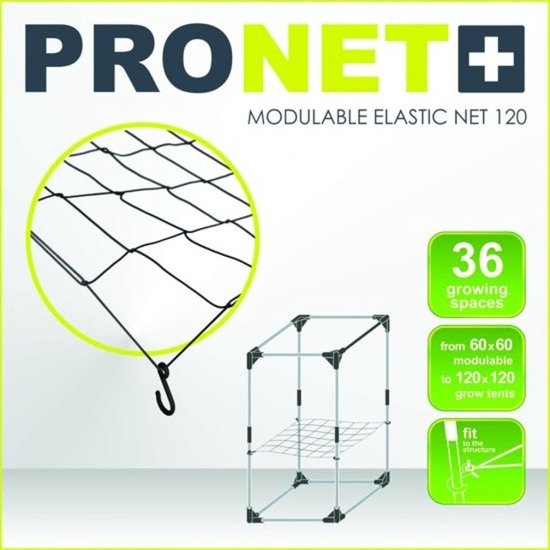 PRONET MODULABLE 120 x 120 Modulable elastic net 6x6 = 36 growing spaces