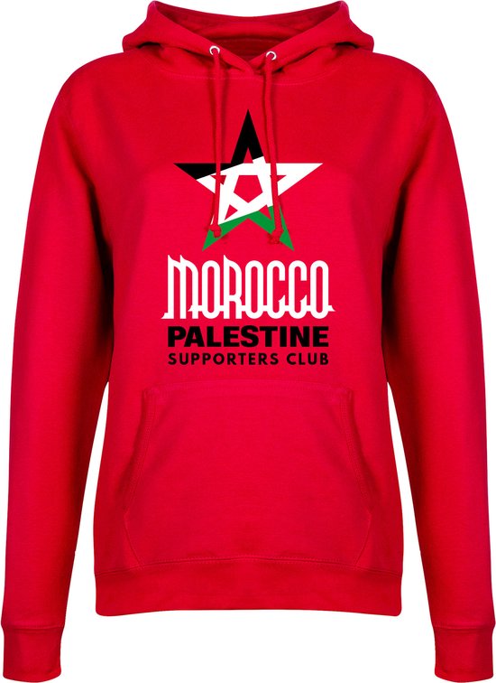 Marokko Palestina Supporters Club Dames Hoodie - Rood - L