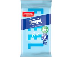 Tempo Vochtig Toiletpapier Reisformaat - 1 pakje van 10 Stuks - Verfrissend en Hygiënisch voor Onderweg