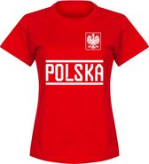 Polen Dames Team T-Shirt - Rood - M