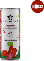 I am Supersoda Hibiscus 12x0,25L - 100% biologische frisdrank - laag in suikers - laag in calorieën/kcal