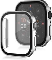 By Qubix Hard case 45mm - Zilver - Geschikt voor Apple Watch 45mm hoesje - screenprotector - Bescherming iWatch - Bescherm hoesje