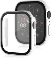 By Qubix Hard case 45mm - Wit - Geschikt voor Apple Watch 45mm hoesje - screenprotector - Bescherming iWatch - Bescherm hoesje