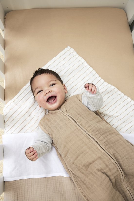 Meyco Baby Uni baby zomerslaapzak - pre-washed hydrofiel - sand - 60cm - 0.5 TOG van Merkloos — afbeelding 4