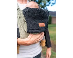 ByKay Inlay - baby draagzak accessoire - winter inlay babydrager - universeel - zwart - Teddy Black Melee