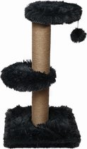 Topmast Krabpaal Fluffy Merida - Antraciet - 34 x 34 x 67 cm - Made in EU - Krabpaal voor Katten - Sterk Sisal Touw - Met Kattenballetje