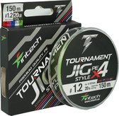 Tournament JIG Style PE X4 #0.8 - Multicolor - 0.153mm - 150m - 12lb/5.44kg - Gevlochten Lijn - Roofvis Vislijn