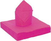 Santex feest servetten fuchsia roze - 25x stuks - groot - 40 x 40 cm - papier