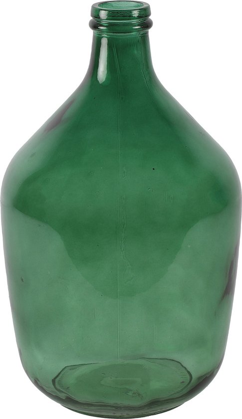 Countryfield bloemen en deco takken Vaas - groen transparant - glas - XL-size fles - D23 x H38 cm