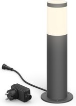 Philips LED Utrecht sokkellamp basisset voor buiten - laagspanning - antraciet - warmwit licht - 24 W