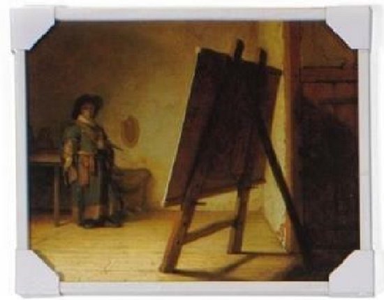 Rembrandt van Rijn - The painter at work- Schilderij 50 x 40 cm