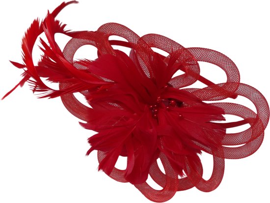 Jessidress® Bruids Haaraccessoires Diadeem Haarband Feestelijke Haar Diadeem met haarbloem - Rood