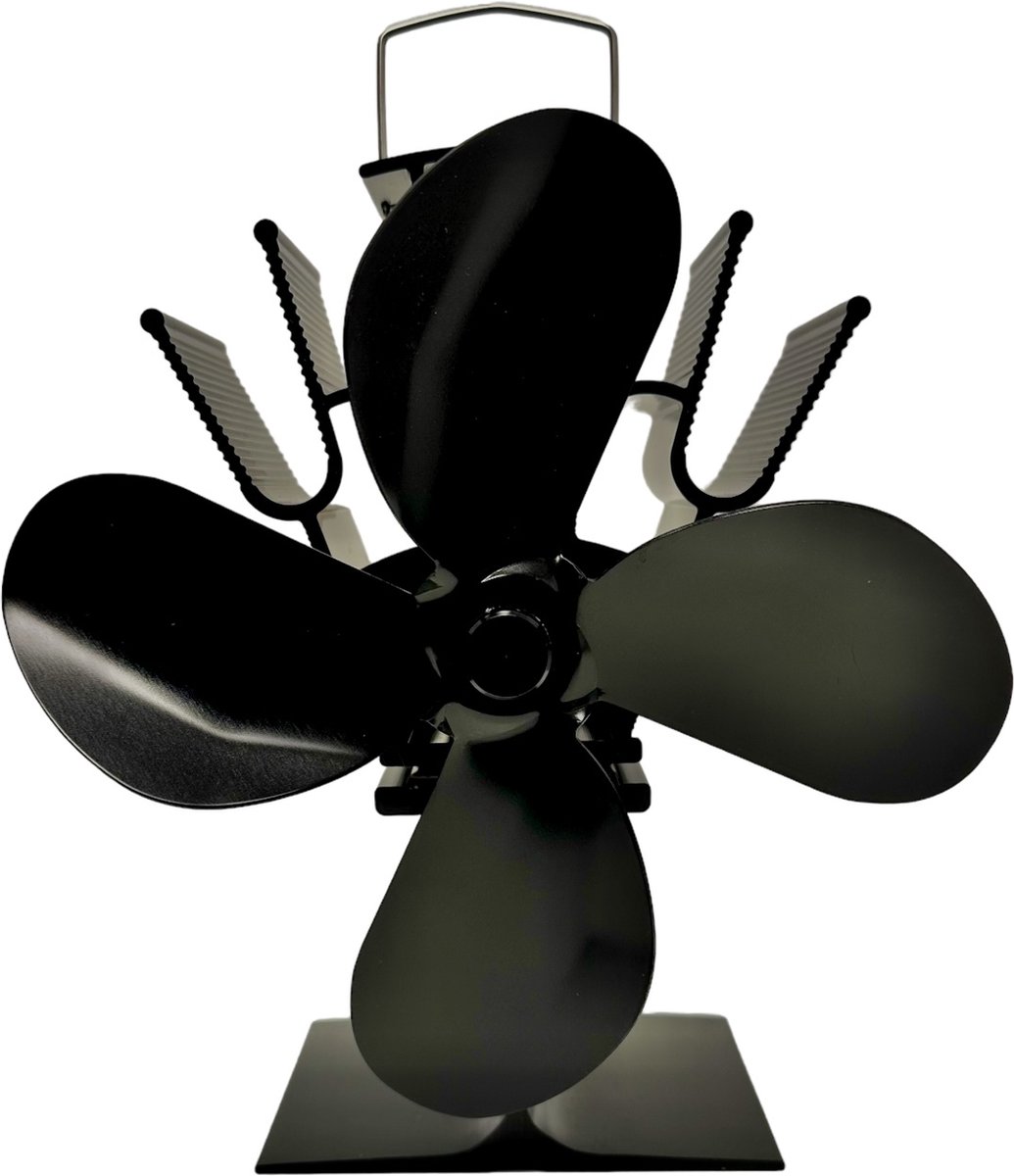 The Stove Fan | 4-blads energie besparende haardventilator | Groot 19 cm | Extra curve propeller bladen voor meer lucht verplaatsing | Kachelventilator Haardventilator Eco fan ventilator