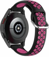 By Qubix - 20mm - Garmin Venu - Sq - Sq2 - 2 plus - Siliconen sportbandje met gesp - Zwart + roze - Garmin bandje