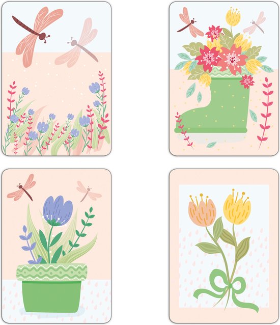 Kaarten - Set van 8 ansichtkaarten - Bloemen - Voorjaar - Zomer - Leuke Post