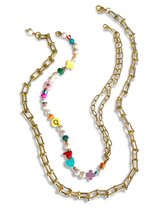 Zatthu Jewelry - N23SS625 - Leau ketting set van 2 multicolor