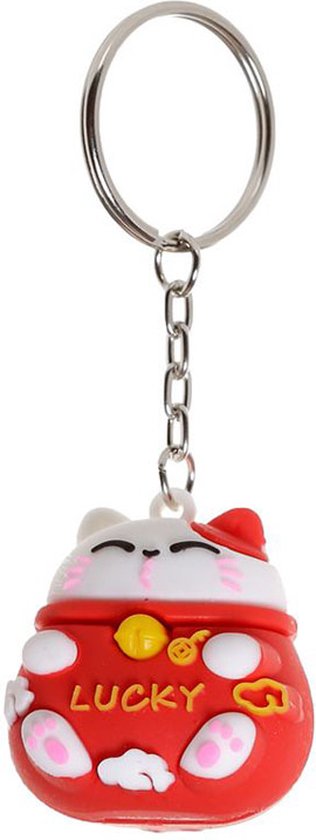 SUPERFINDINGS Feng Shui Sleutelhanger, 2 Stuk, Chinese Munten, Sleutelhangers met Rode Sleutelband met Vijf Keizers, Geluksbrenger, Rood, 11.3cm