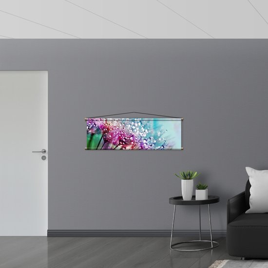 WallClassics - Poster Textile - Pissenlit Multicolore - 120x40 cm Photo sur Textile