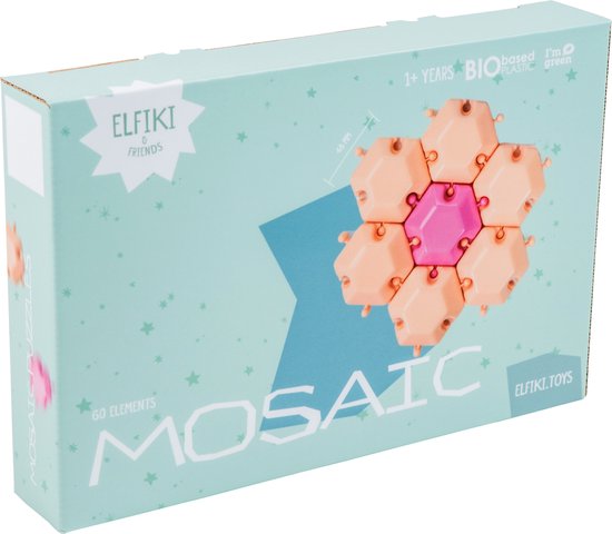 ELFIKI Mosaic - Klik Mozaïek Kinderen - Duurzaam speelgoed 1 Jaar - Montessori Speelgoed