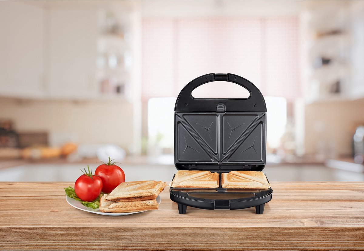 appareil à croque monsieur 3 en 1, grill gaufrier et sandwich, boîtier en  acier inoxydable et fonction thermostat automatique, 3 p