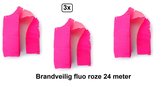 3x Crepe guirlande brandvertragend Fluor roze 24meter -BRANDVERTRAGEND - Neon - verjaardag vlaglijn festival thema feest