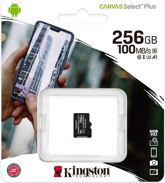 Kingston - Class C10 - SDCS2 - Micro - 256GB - 100 MB/s - MicroSD XC