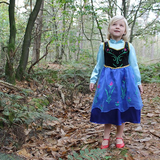 Frozen Anna jurk met cape Maat 98/104 (34 jaar) + kroon + staf + vlecht...