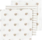 Meyco Baby Dot Stripe hydrofiele doeken - 3-pack - sand - 70x70cm