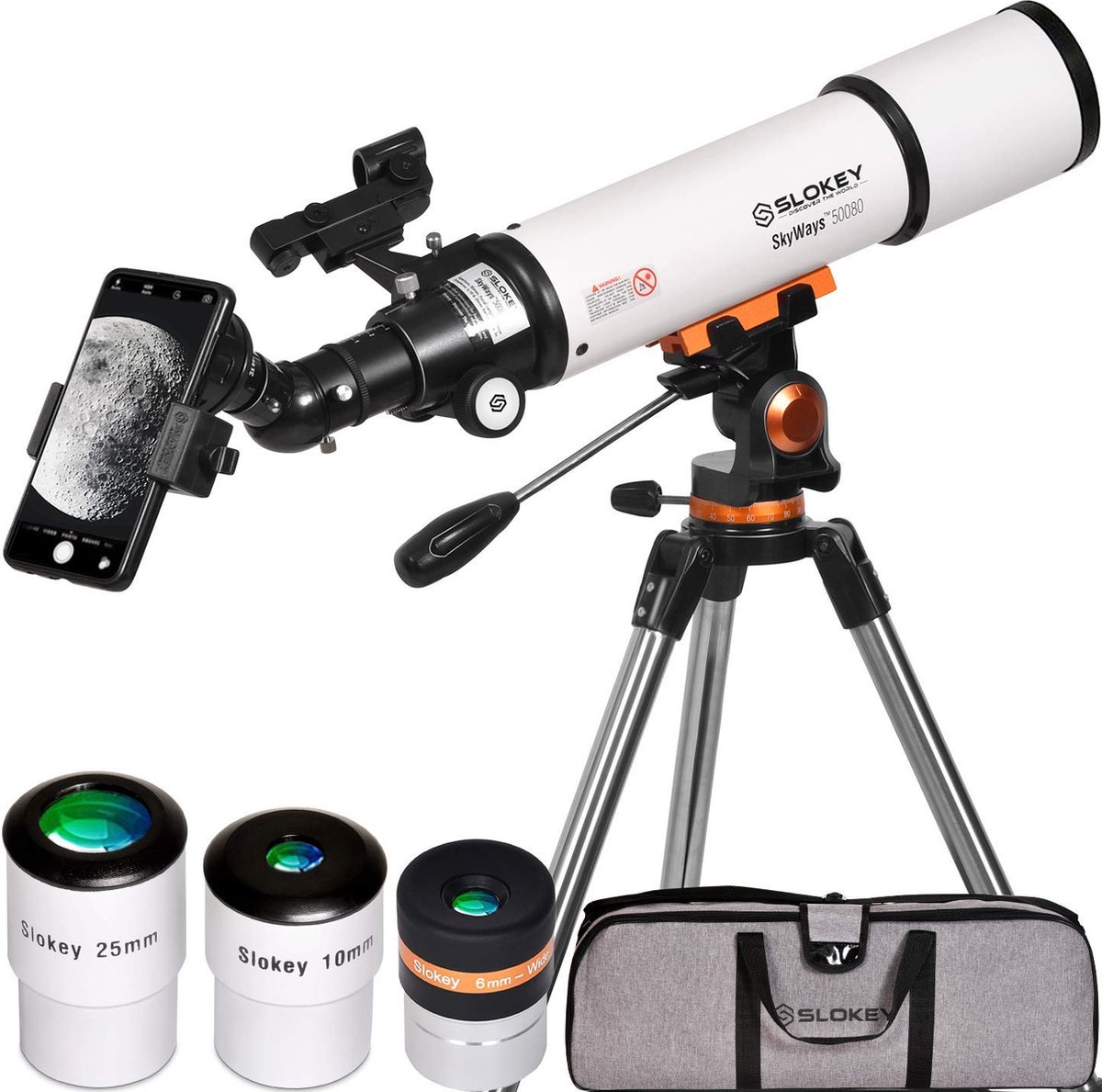 Slokey Discover The World® Telescoop Astronomie, draagbaar en krachtig 20x - 250x, ideaal voor volwassen beginners. Telescoop voor maan, planeten en sterren - Merkloos