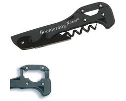 Boomerang X Tend Kurkentrekker Zwart - Sommelier Flessenopener - Kurken Trekker - met Capsulesnijder - Geschikt voor Lange Kurken - Flessen Opener - Kelnersmes - Wijnopener - Wijn Opener Staal