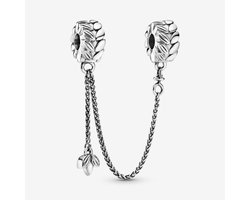 Fler® | Bedel | Past op populaire bedel armbanden (standaard-3mm) | armbandbedel | Veiligheidsketting Tarwekorrels | Anker schakel | 925 Sterling Zilver | Rode Zirkonia | Armband Kraal | Kerstcadeau | Sinterklaas Cadeau | Valentijn kado