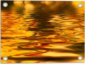 Tuinposter – Gouden Gloed over Rimpelig Water - 40x30 cm Foto op Tuinposter (wanddecoratie voor buiten en binnen)