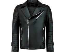 Imitatie leren jas heren - Motor Jack - Zwart