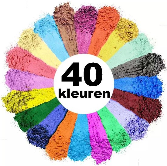 BIEK20® Mica poeder - 40 kleuren - Pigment poeder - Mica powder - Kleurpoeder - Kleurstof - Epoxy pigment - Zeep maken - Kaarsen maken - Slijm maken - DIY - Giethars - Hars - Knutselen