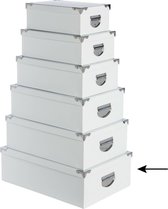 5Five Opbergdoos/box - wit - L48 x B33.5 x H16 cm - Stevig karton - Whitebox