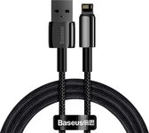 Baseus Tungsten Gold 2 Meter 12W Fast Charge USB naar Lightning Kabel oplader kabel Geschikt voor iPhone 6,7,8,X,XS,XR,11,12,13,Mini,Pro Max- Gsm kabel - Gsm oplaadkabel - lightning kabel - Gsm lader - CALWJ-A01